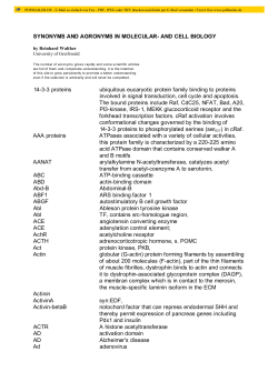 SYNONYMS AND AGRONYMS IN MOLECULAR