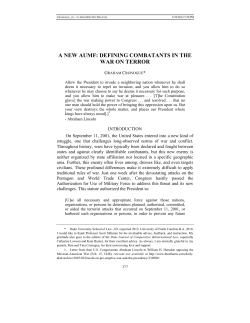 A New AUMF: Defining Combatants in the War on Terror