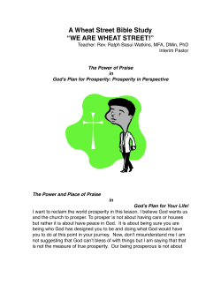 Lesson 12b The Power and Place of Praise in God