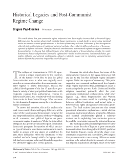 Historical Legacies and Post