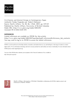 Civil Society and Interest Groups in Contemporary Japan