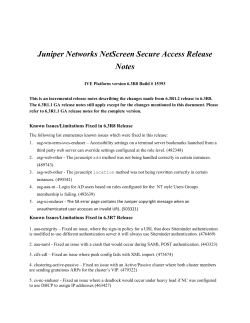 Juniper Networks NetScreen Secure Access Release Notes