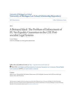 A Betrayed Ideal: The Problem of Enforcement of EU Sex Equality