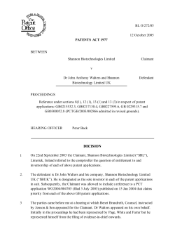 O/272/05 103Kb - Intellectual Property Office
