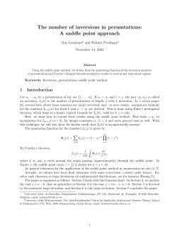 The number of inversions in permutations: A saddle point approach