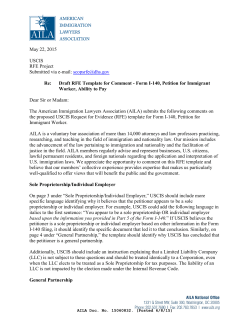 Draft RFE Template for Comment