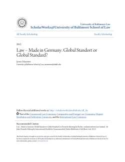 Law &ndash; Made in Germany: Global Standort or Global