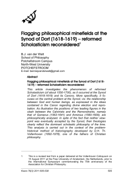 Flagging philosophical minefields at the Synod of Dort (1618