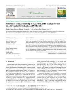 Resistance to SO2 poisoning of V2O5/TiO2-PILC catalyst