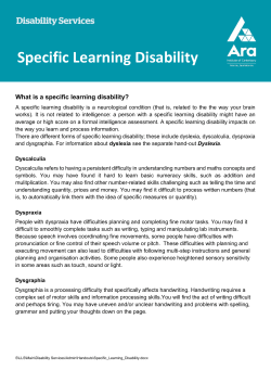 Specific Learning Disability