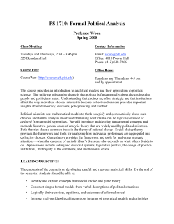 PS 1710: Formal Political Analysis