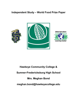 Independent Study &ndash; World Food Prize Paper Hawkeye Community