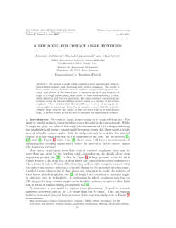 A NEW MODEL FOR CONTACT ANGLE HYSTERESIS Antonio