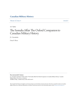 The Somalia Affair The Oxford Companion to Canadian Military History