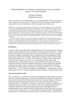 Minute Meditations on Combustive Transformations