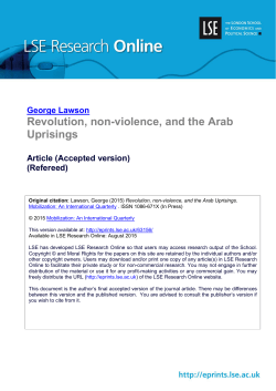 Revolution, non-violence, and the Arab Uprisings
