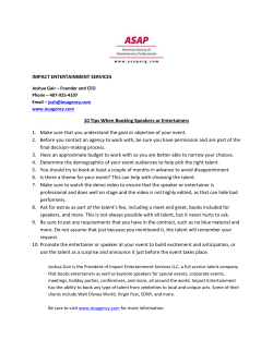 IMPACT ENTERTAINMENT SERVICES 10 Tips When Booking