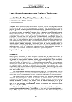 Maximizing the Passive-Aggressive Employees` Performance