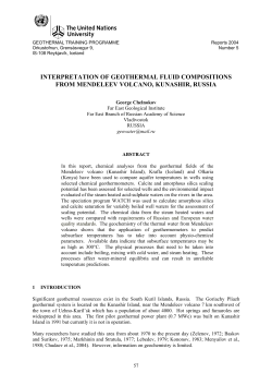 interpretation of geothermal fluid compositions from
