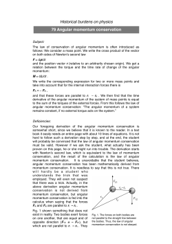 Historical burdens on physics 79 Angular momentum conservation