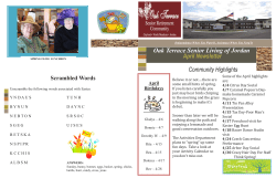 Community Highlights April Newsletter Oak Terrace Senior Living of