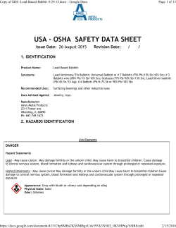 usa - osha safety data sheet