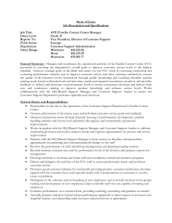 AVP/Familia Contact Center Manager Salary Level