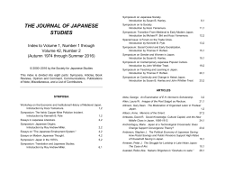 THE JOURNAL OF JAPANESE STUDIES