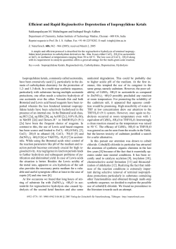 Efficient and Rapid Regioselective Deprotection of Isopropylidene