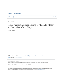 Texas Reexamines the Meaning of Minerals: Moser v. United States