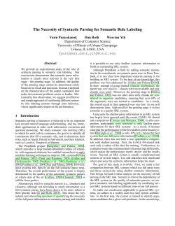 The Necessity of Syntactic Parsing for Semantic Role Labeling