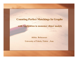Counting Perfect Matchings In Graphs