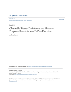 Charitable Trusts--Definitions and History--Purpose-