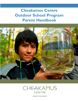 Cheakamus Centre Outdoor School Program Parent Handbook