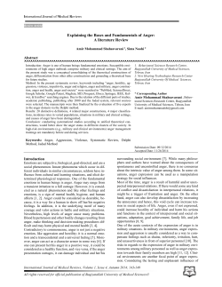 Explaining the Bases and Fundamentals of Anger: A literature Review