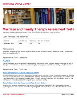 Marriage and Family Therapy Assessment Tests