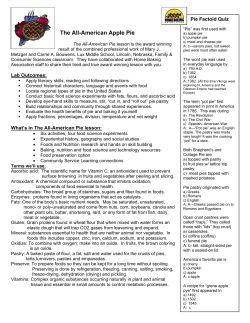 History Baked in a Pie - Home Baking Association