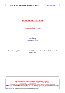 EN Briefing on tax justice issues