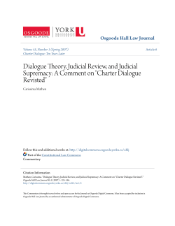 Dialogue Theory, Judicial Review, and Judicial Supremacy: A