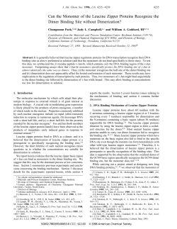 Can the Monomer of the Leucine Zipper Proteins
