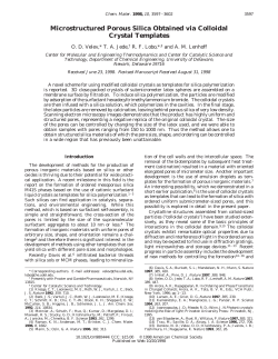 Microstructured Porous Silica Obtained via Colloidal Crystal