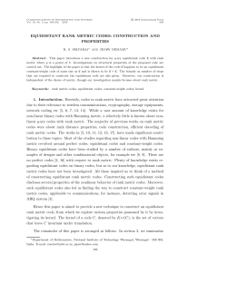 EQUIDISTANT RANK METRIC CODES