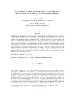 Decentralization and the Political Economy of Water Pollution