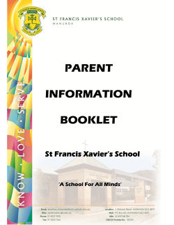 Parent Information Booklet - St Francis Xavier`s School