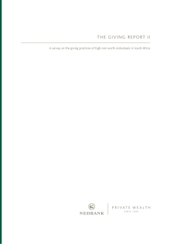 The GivinG RepoRT ii - Nedbank Private Wealth