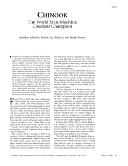 CHINOOK: The World Man-Machine Checkers