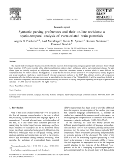 Syntactic parsing preferences and their on-line