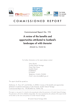 A review of the benefits and opportunities attributed to Scotland`s