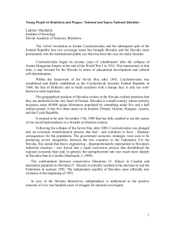 Machacek, L. "Young People in Bratislava and Prague