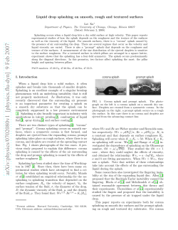 Liquid drop splashing on smooth, rough and textured surfaces